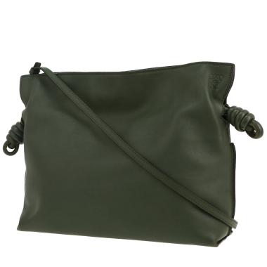 Loewe  Flamenco clutch large model  shoulder bag  in green leather