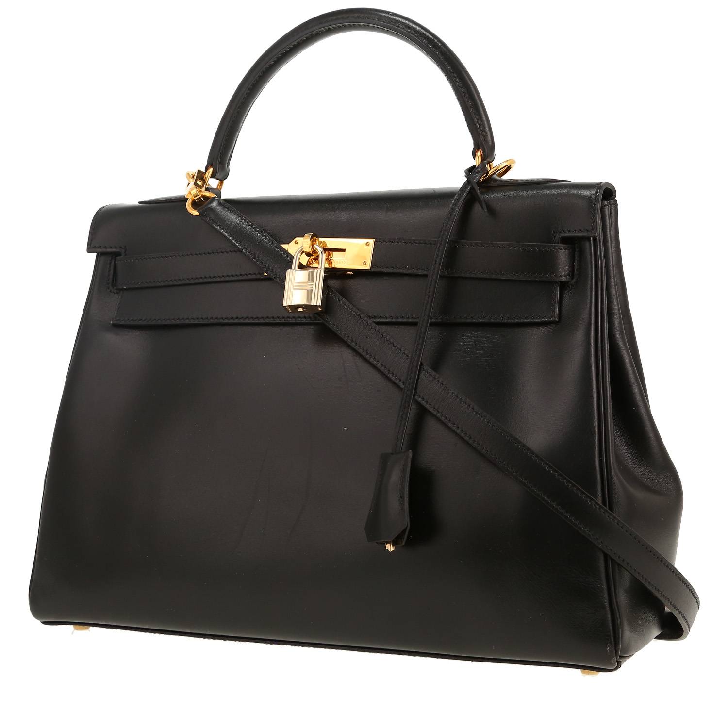 Borsa Hermès  Kelly 32 cm in pelle box nera