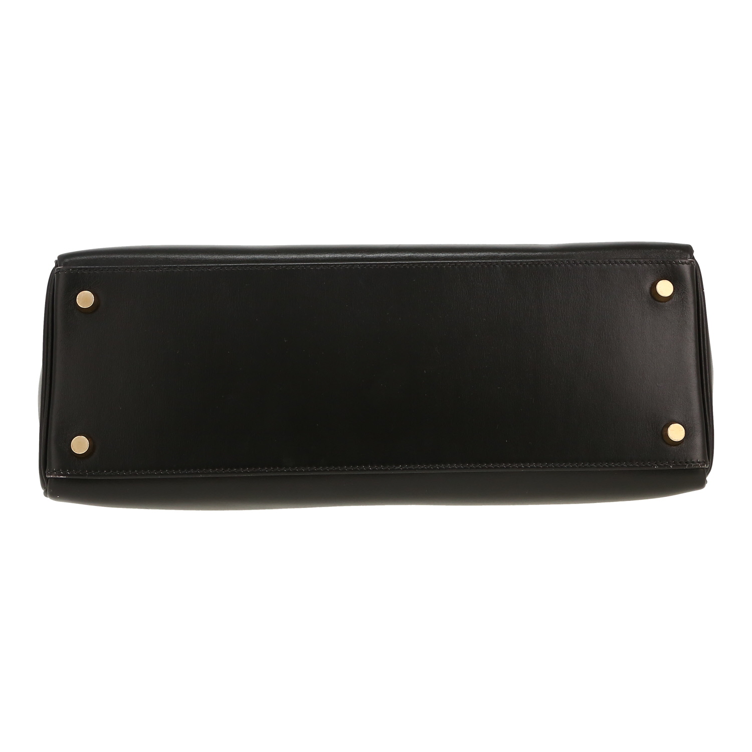 Hermès Kelly 32 cm handbag in Noir box leather - Detail D1