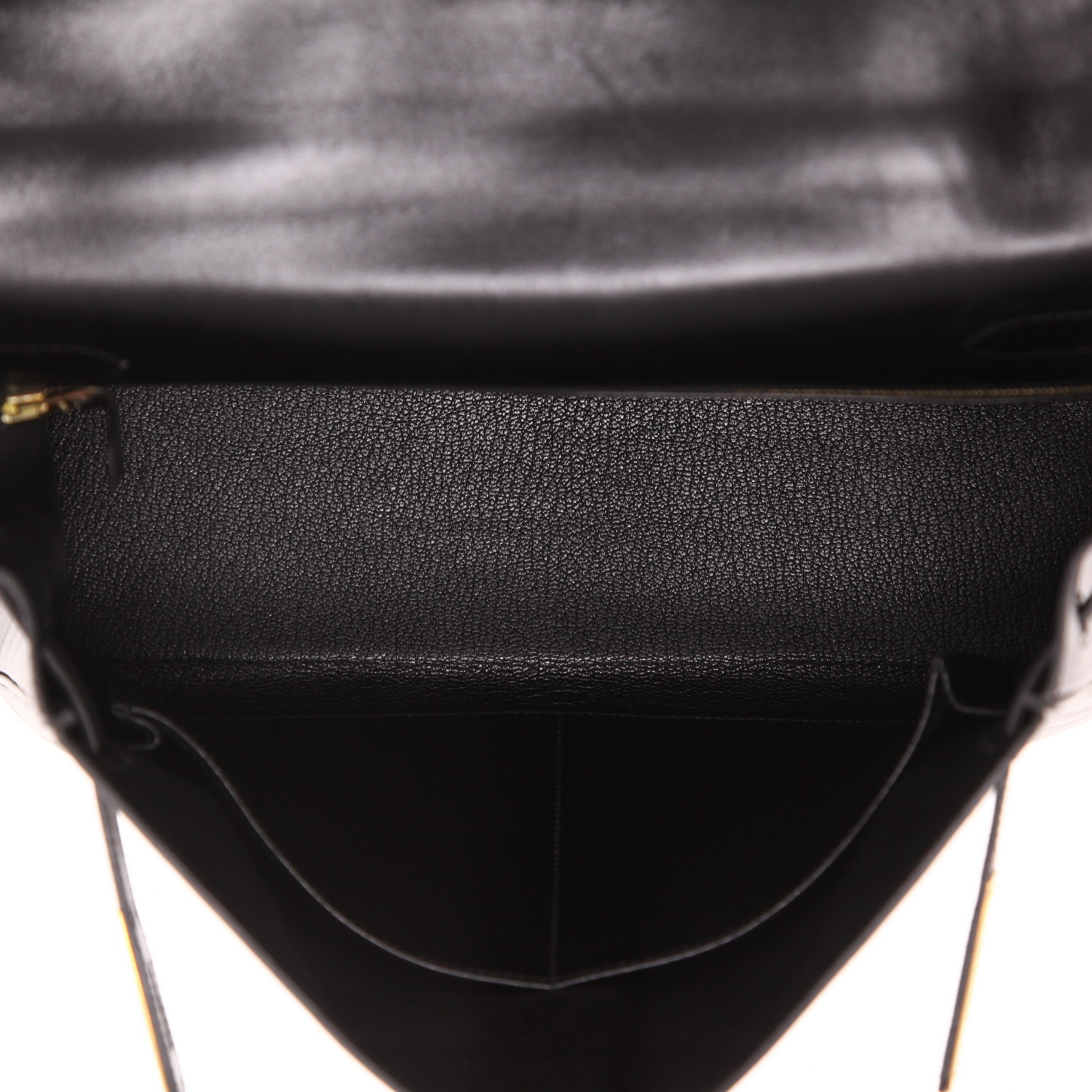 Hermès Kelly 32 cm handbag in Noir box leather - Detail D3