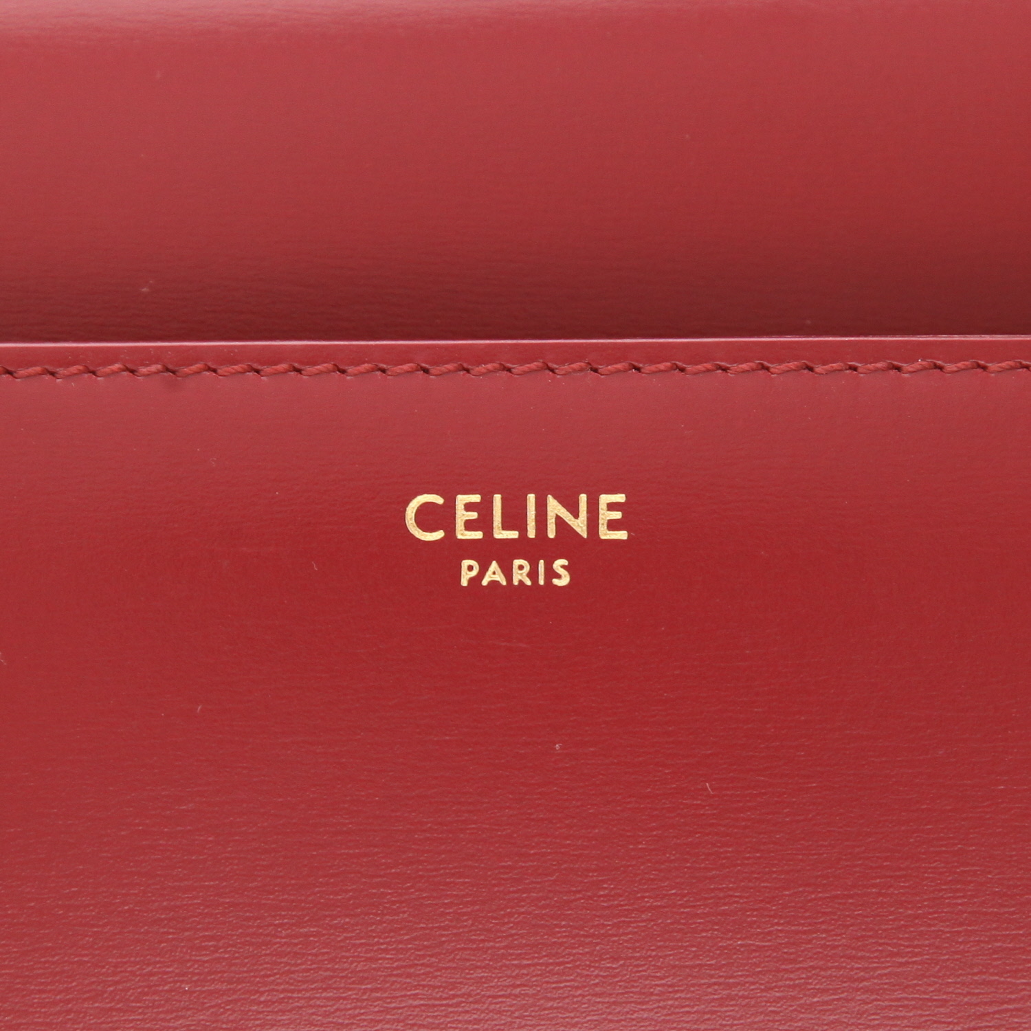 Borsa a tracolla Celine  Triomphe Teen in pelle bordeaux - Detail D2