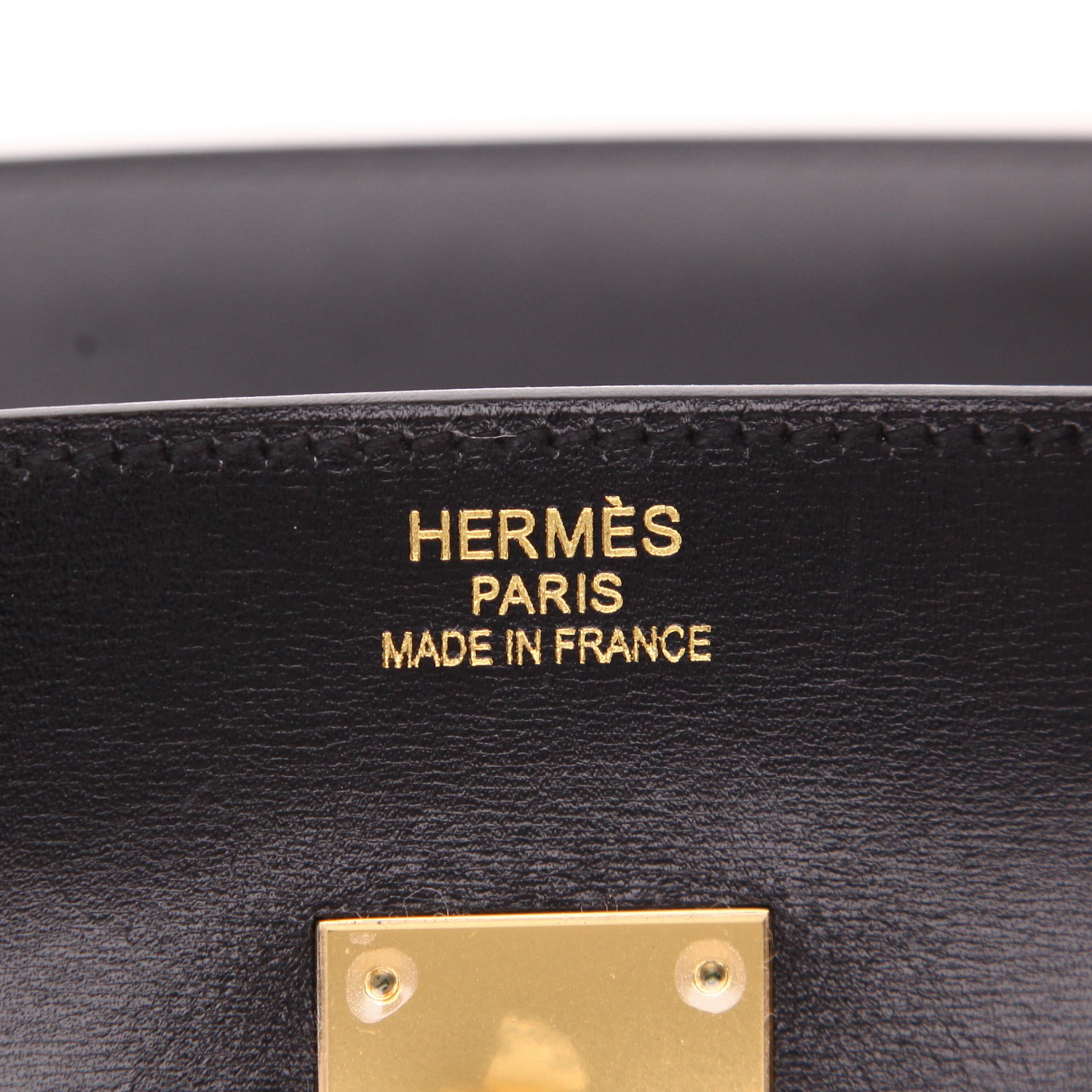 Bolso de mano Hermès  Birkin 35 cm en cuero box negro - Detail D2
