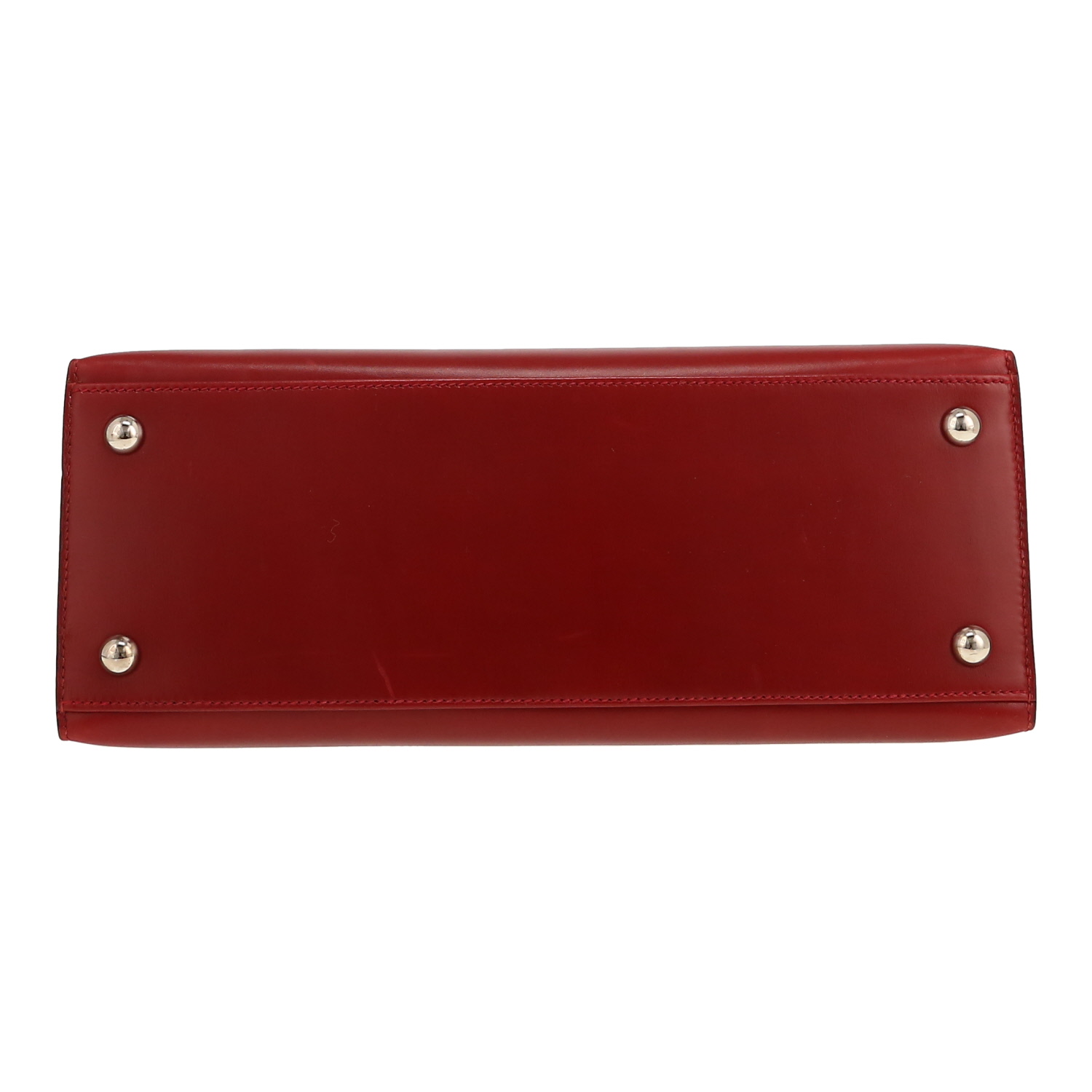 Bolso de mano Hermès  Dalvy en cuero box rojo H - Detail D1