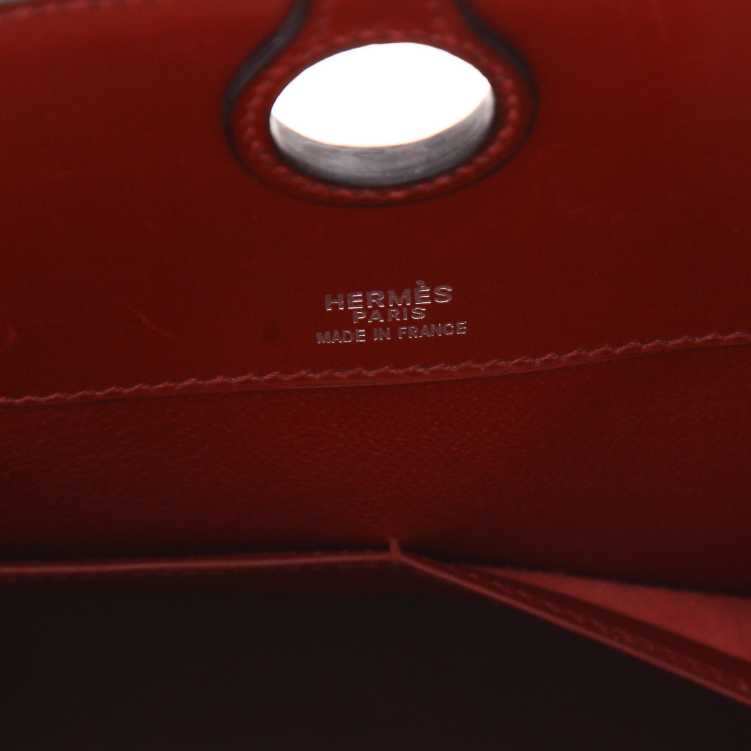 Sac à main Hermès  Dalvy en cuir box rouge H - Detail D2