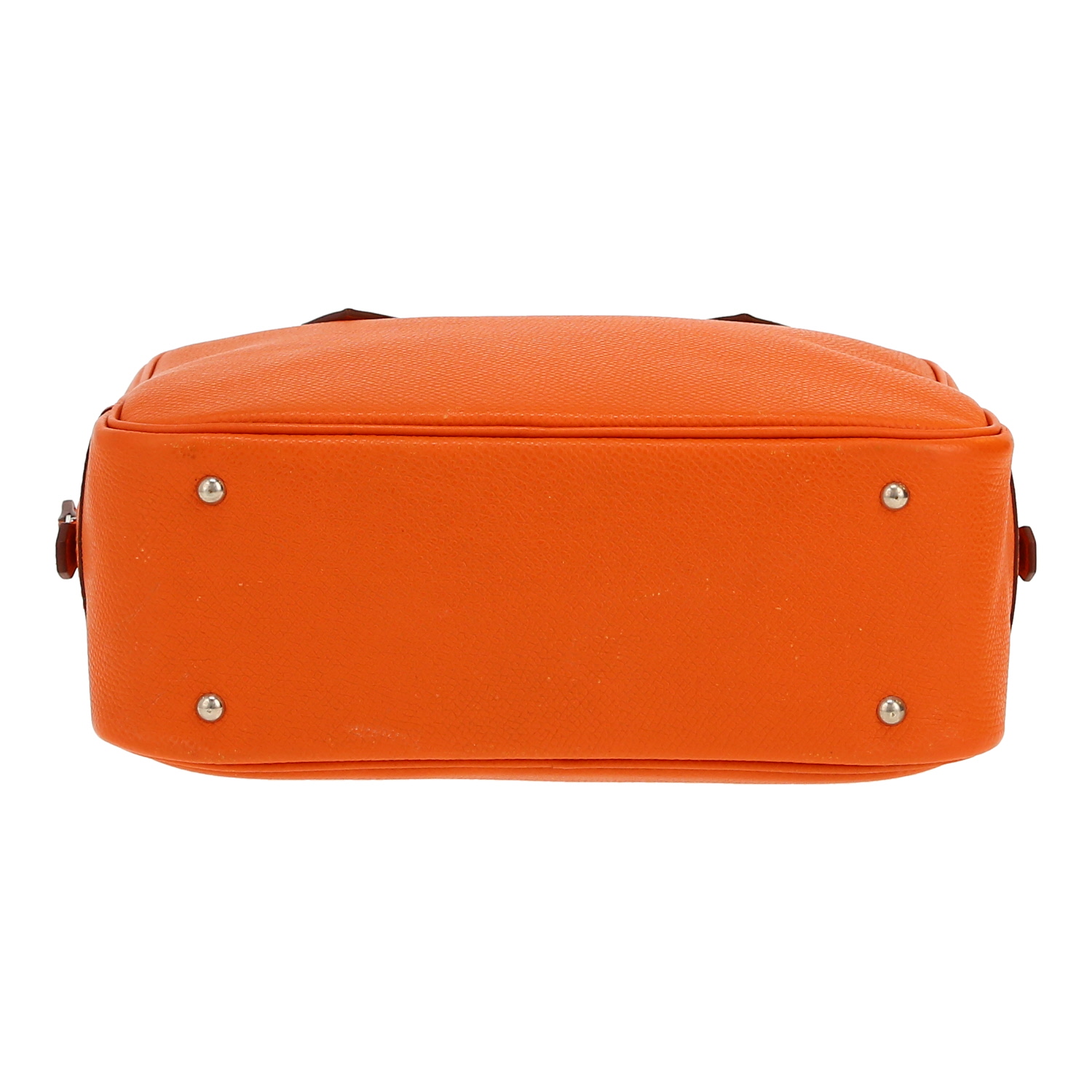Sac à main Hermès  Mini Plume en cuir epsom orange - Detail D1
