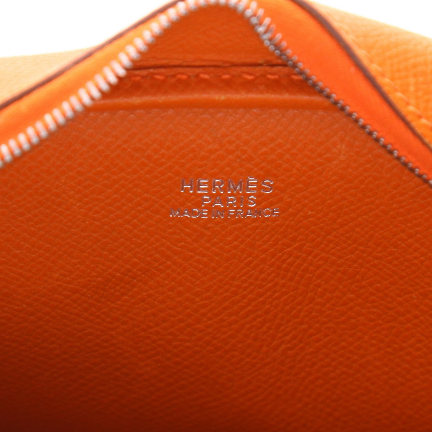 Sac à main Hermès  Mini Plume en cuir epsom orange - Detail D2