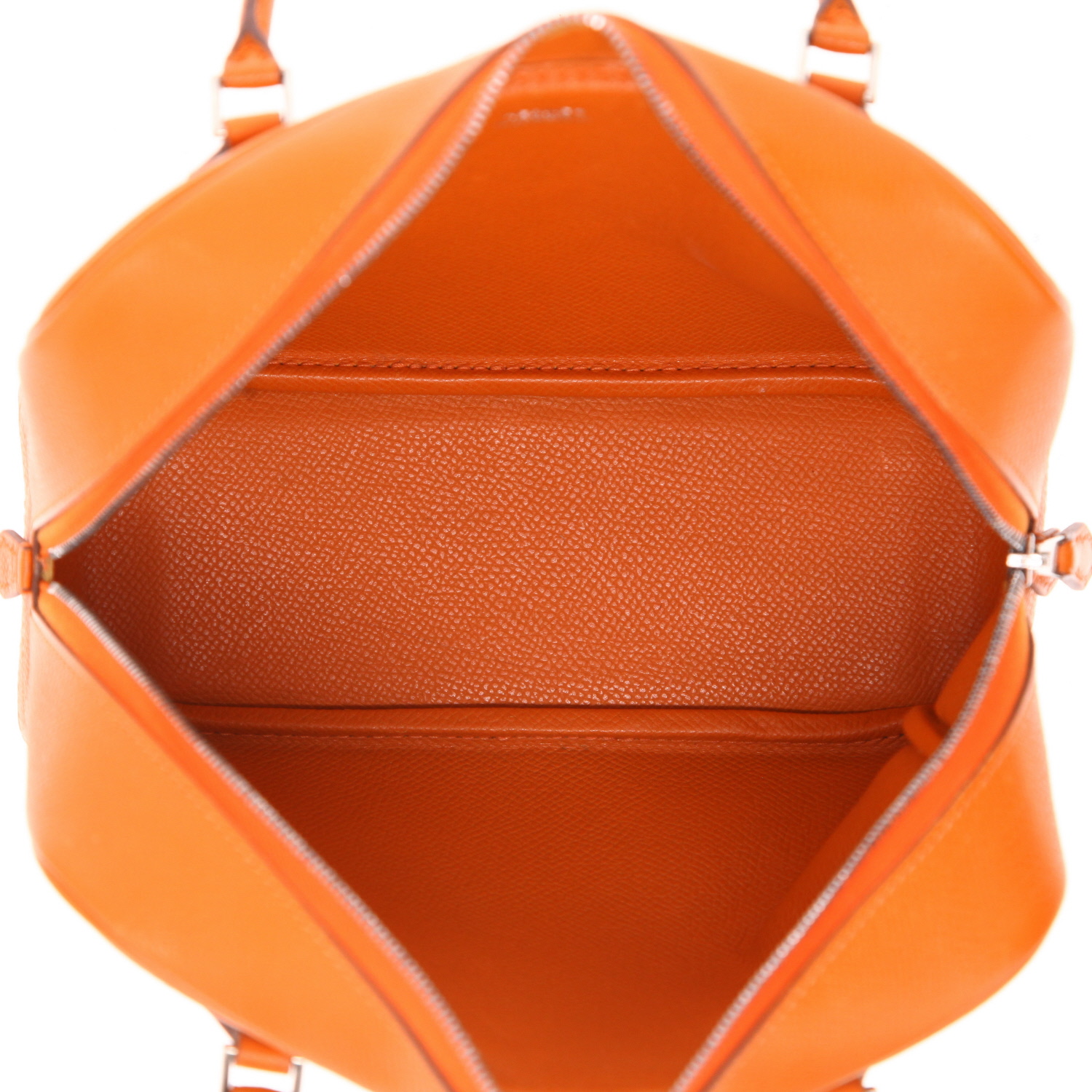 Bolso de mano Hermès  Mini Plume en cuero epsom naranja - Detail D3