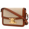 Celine  Triomphe Teen shoulder bag  in beige canvas  and brown leather - 00pp thumbnail