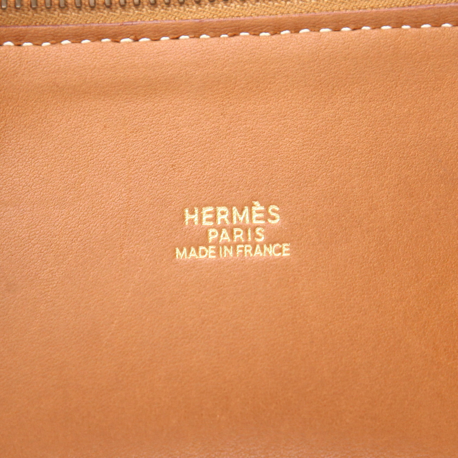 Hermès  Bolide 31 cm handbag  in gold Courchevel leather - Detail D2
