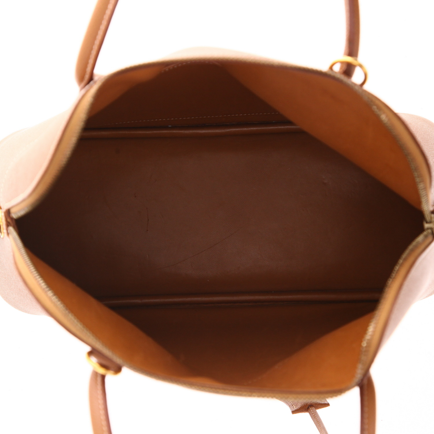 Sac à main Hermès  Bolide 31 cm en cuir Courchevel gold - Detail D3