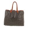 Shopping bag Goyard  Saint-Louis in tela Goyardine nera e pelle marrone - 360 thumbnail