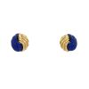 Paire de clips d'oreilles années 1980 Vintage en or jaune et lapis-lazuli - 00pp thumbnail