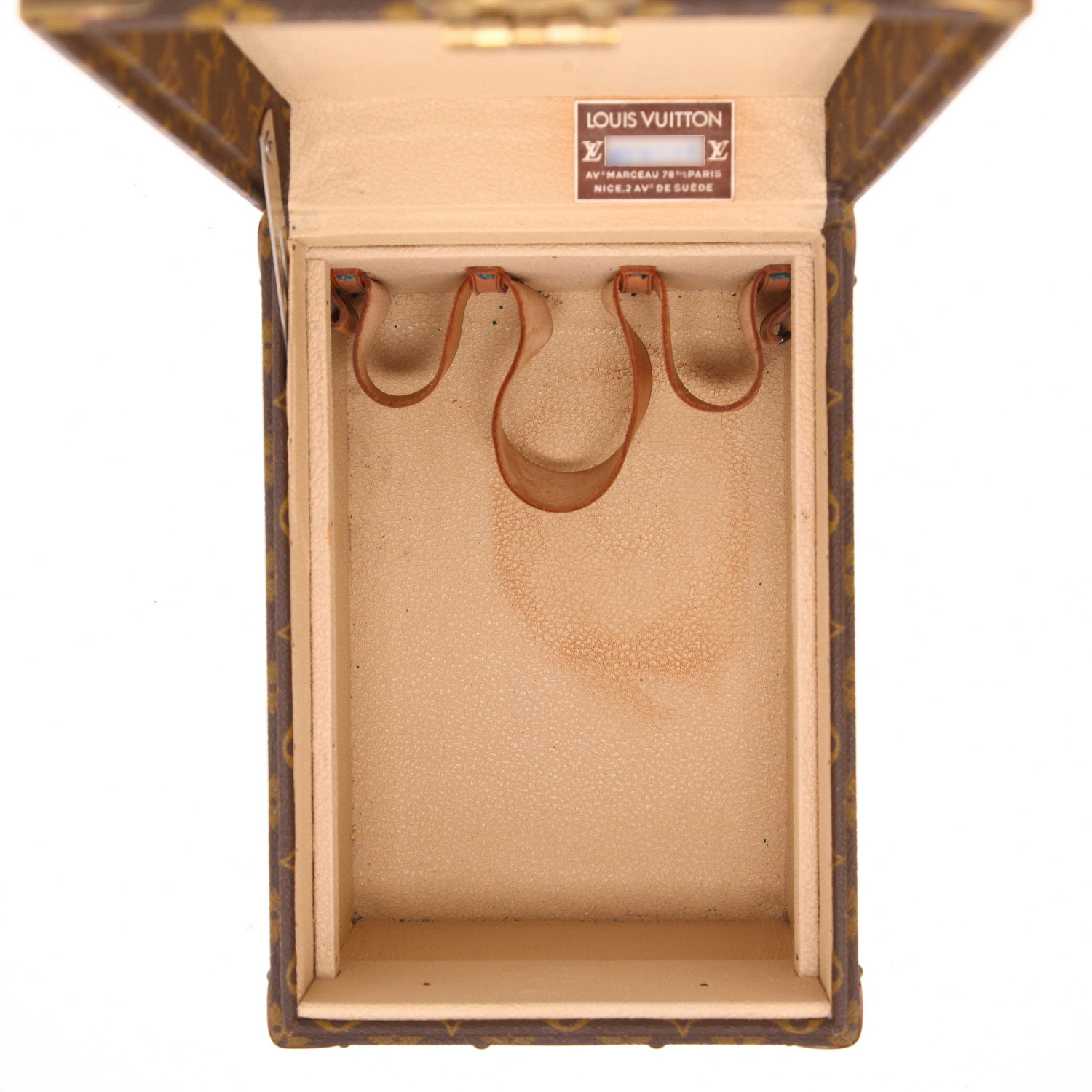 Vanity Louis Vuitton  Boîte à flacons en toile monogram marron et cuir marron - Detail D5
