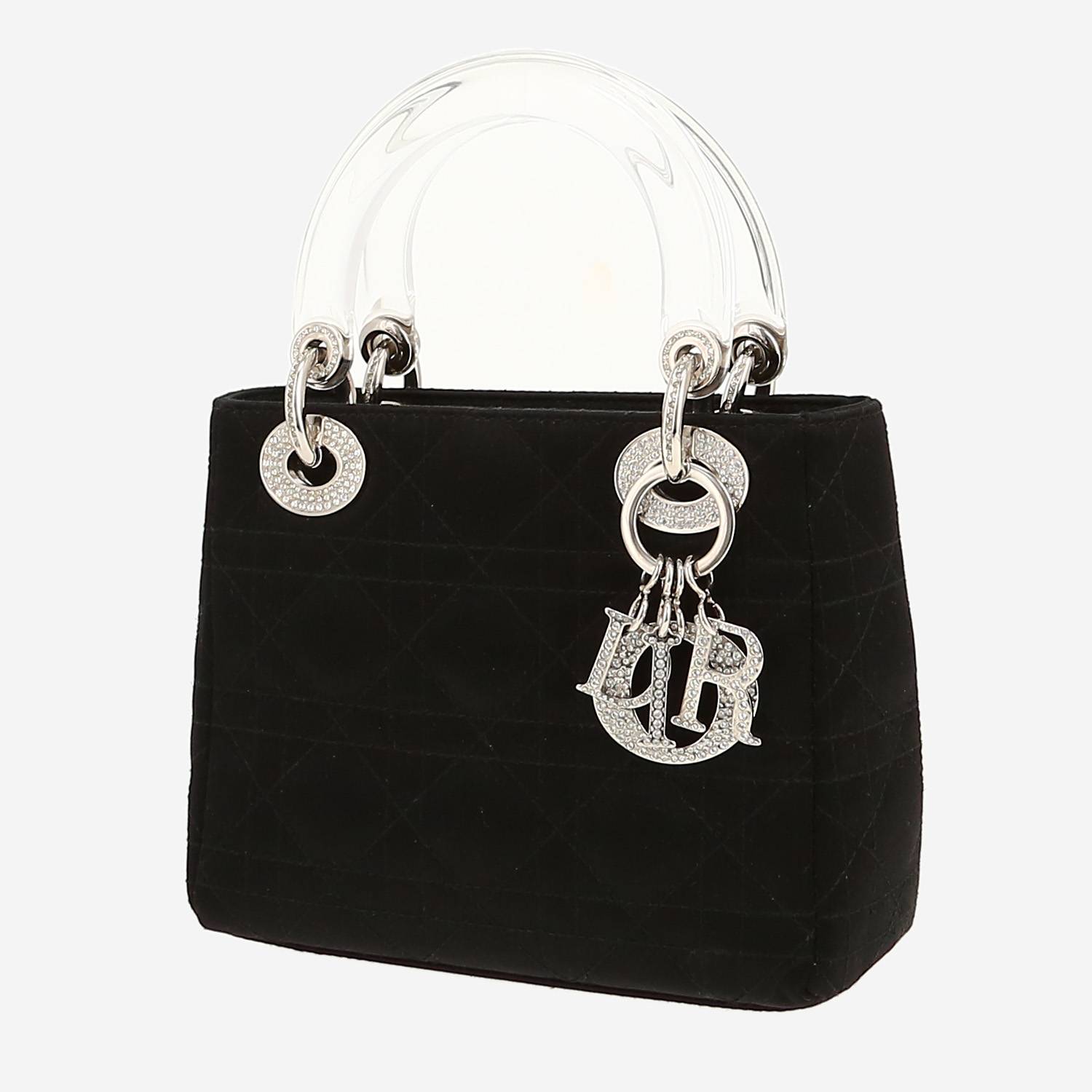 Dior  Lady Dior handbag  in black satin