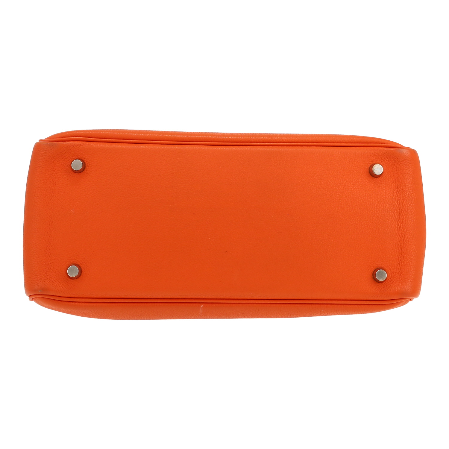 Bolso de mano Hermès   en cuero naranja - Detail D1