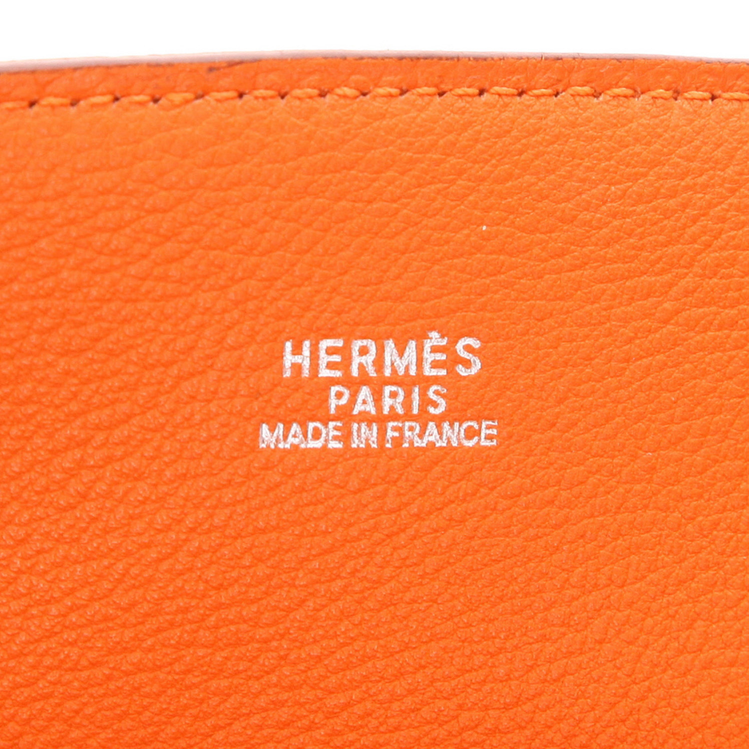 Sac à main Hermès   en cuir orange - Detail D2