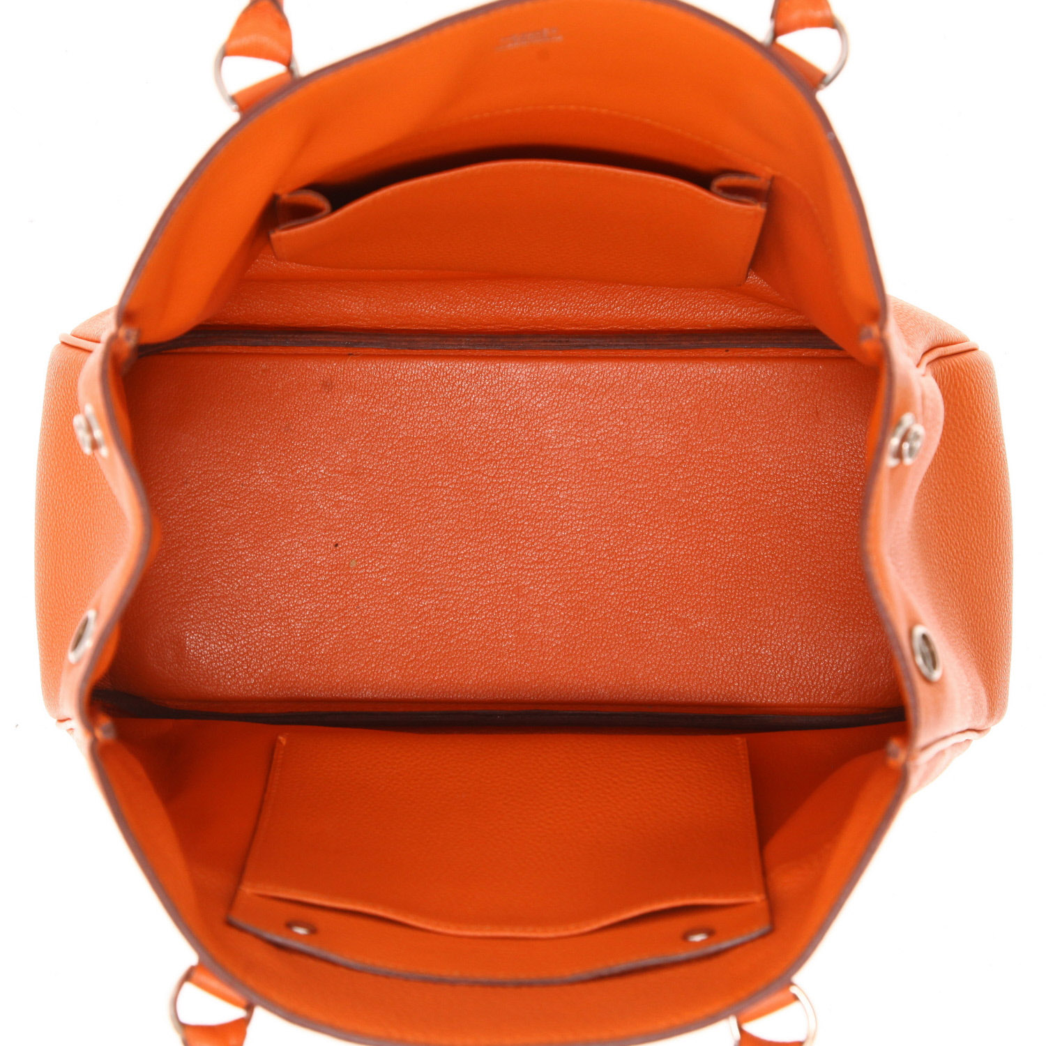 Bolso de mano Hermès   en cuero naranja - Detail D3