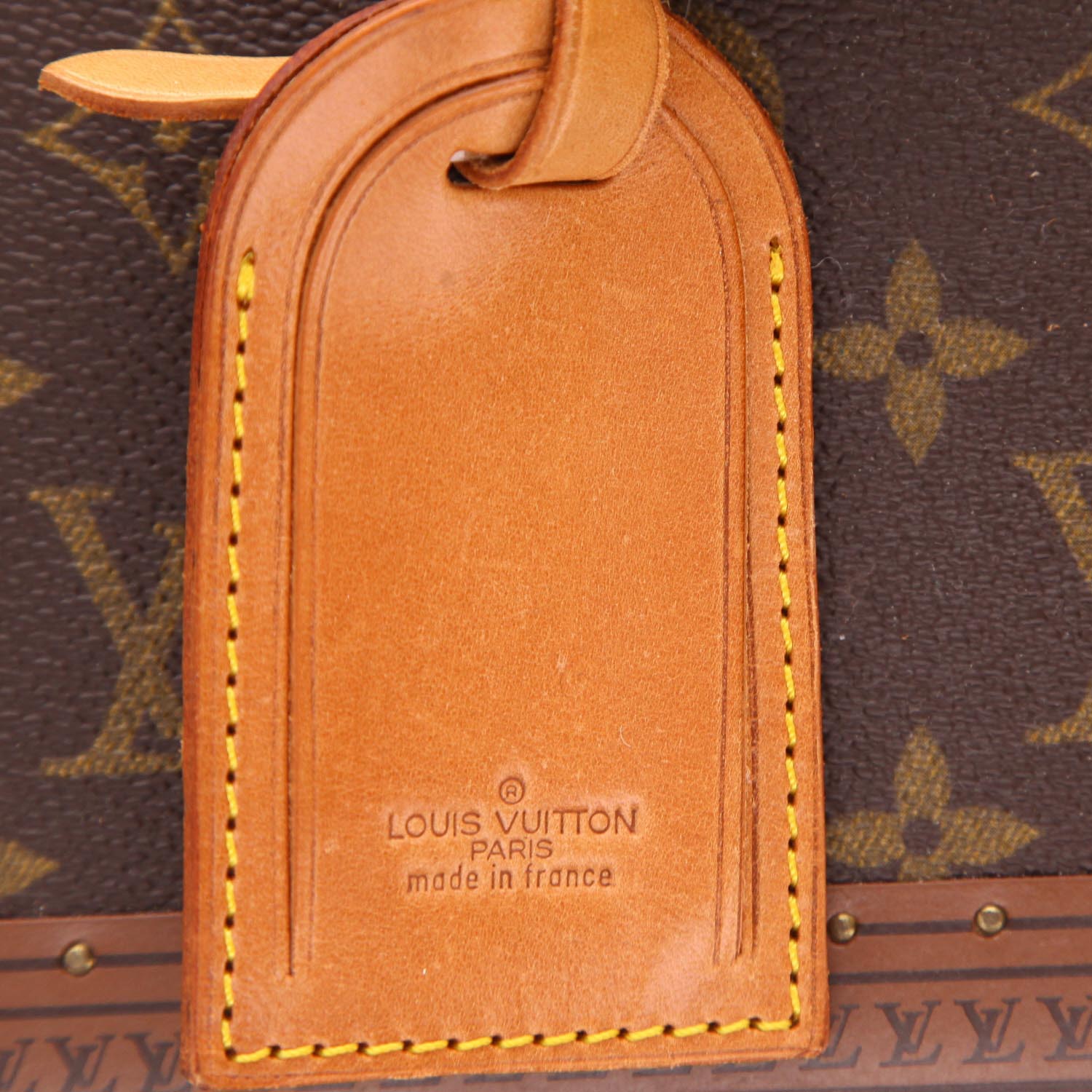 Valise rigide Louis Vuitton  Bisten 70 en toile monogram marron et cuir marron - Detail D2