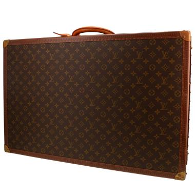 Valise rigide Louis Vuitton  Bisten 70 en toile monogram marron et cuir marron