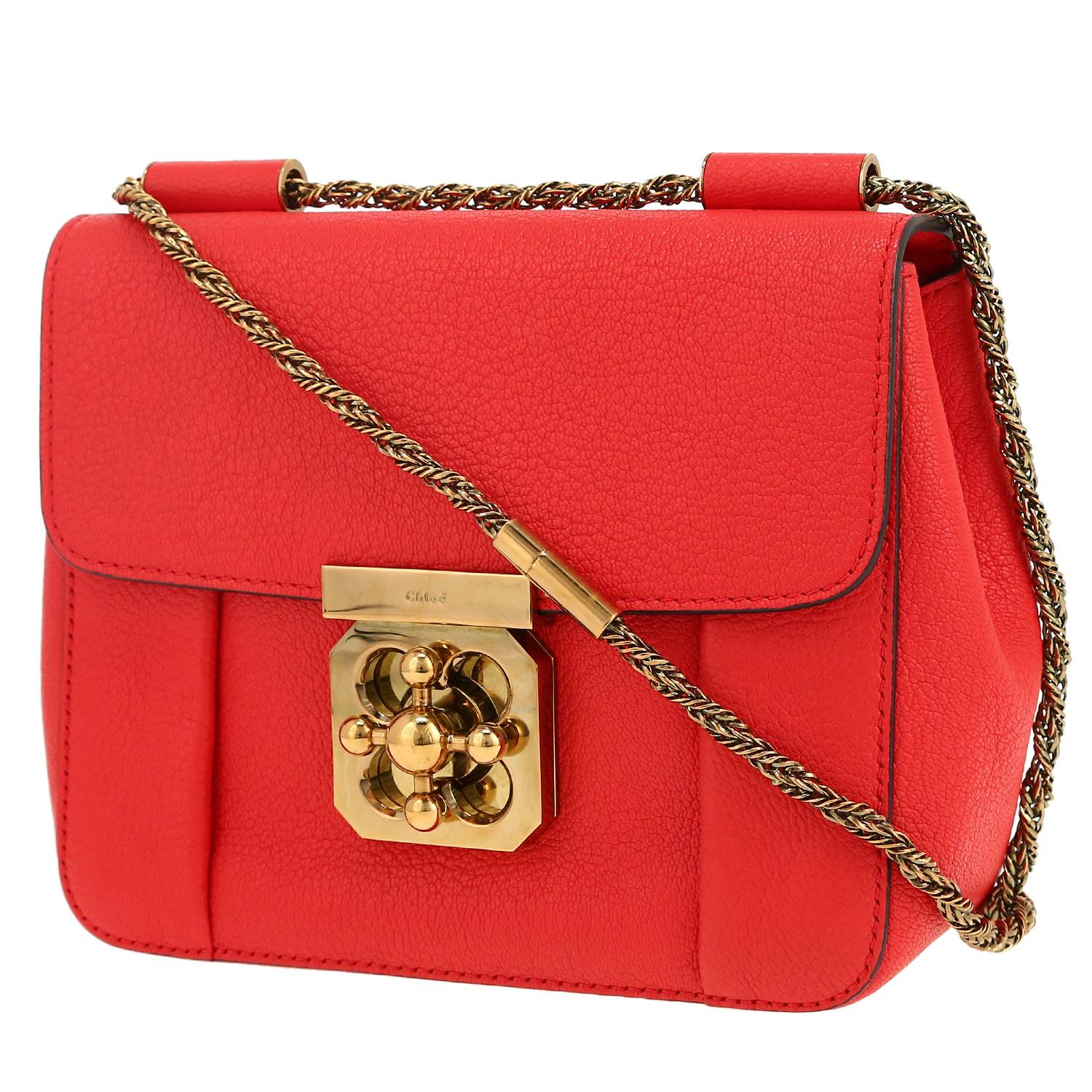 Bolso bandolera Chloé  Elsie en cuero rojo