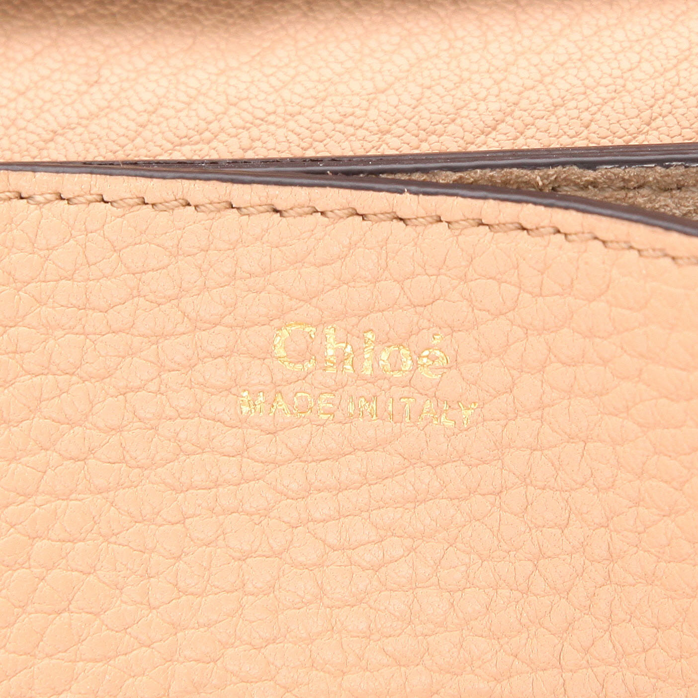 Borsa Chloé  Drew in pelle martellata beige - Detail D2