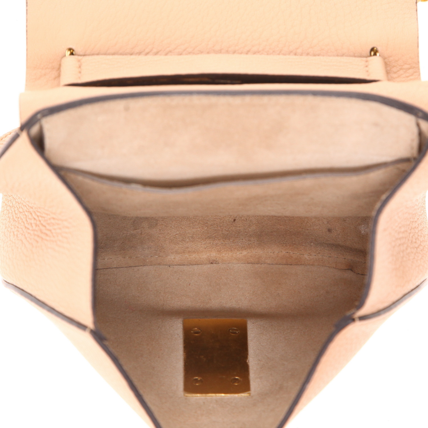 Sac Chloé  Drew en cuir grainé beige - Detail D3