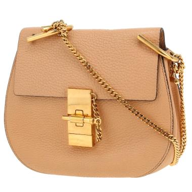 Borsa Chloé  Drew in pelle martellata beige