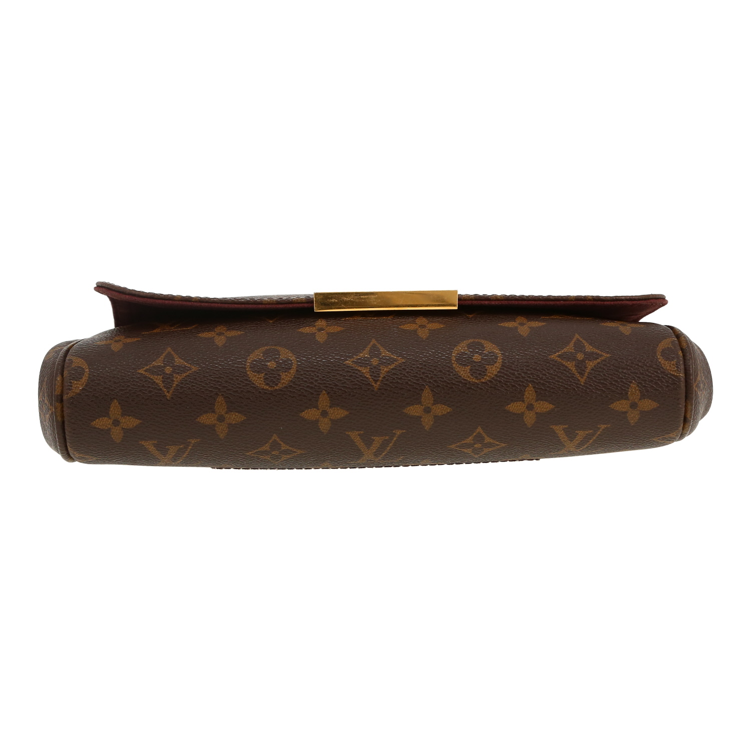 Bolso bandolera Louis Vuitton  Favorite en lona Monogram revestida marrón y cuero natural - Detail D1