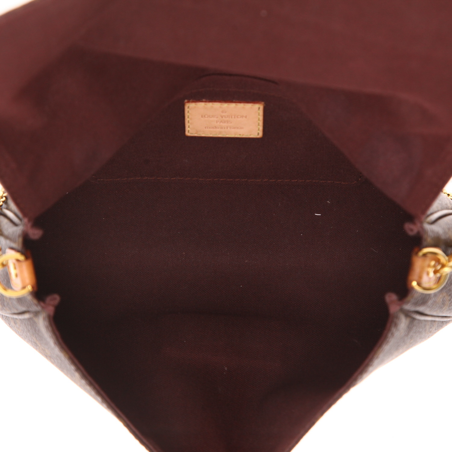 Bolso bandolera Louis Vuitton  Favorite en lona Monogram revestida marrón y cuero natural - Detail D3