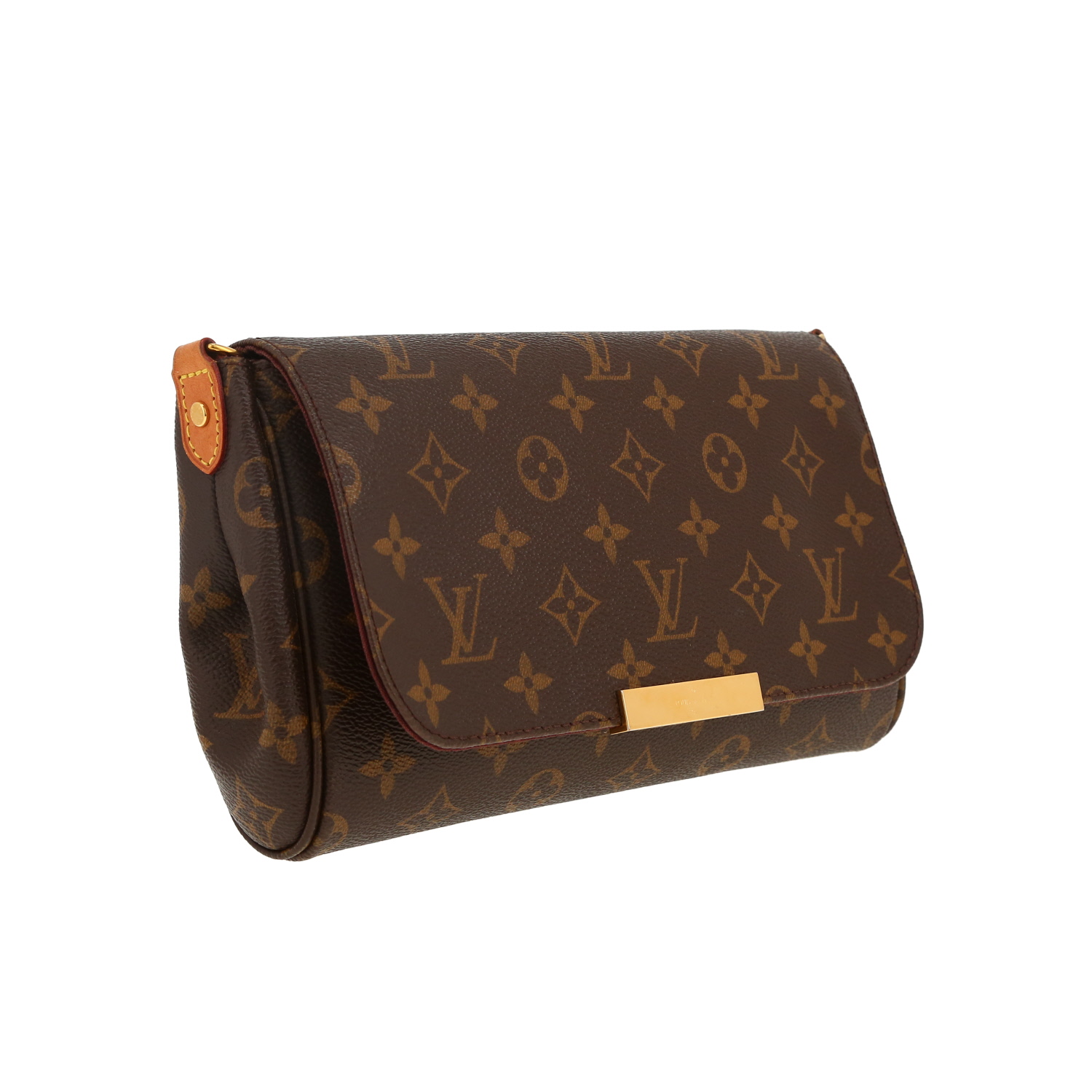 Bolso bandolera Louis Vuitton  Favorite en lona Monogram revestida marrón y cuero natural - Detail D4