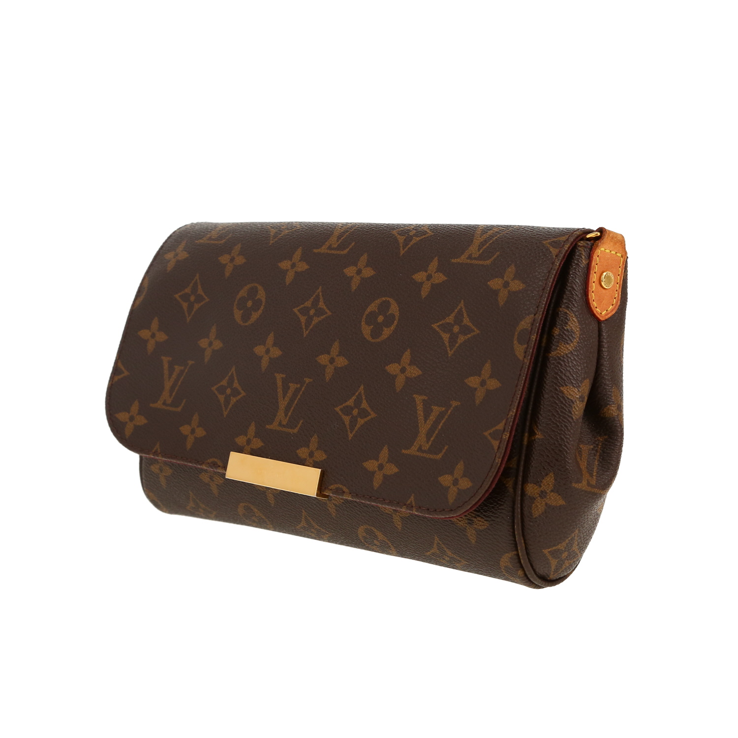 Bolso bandolera Louis Vuitton  Favorite en lona Monogram revestida marrón y cuero natural - Detail D8