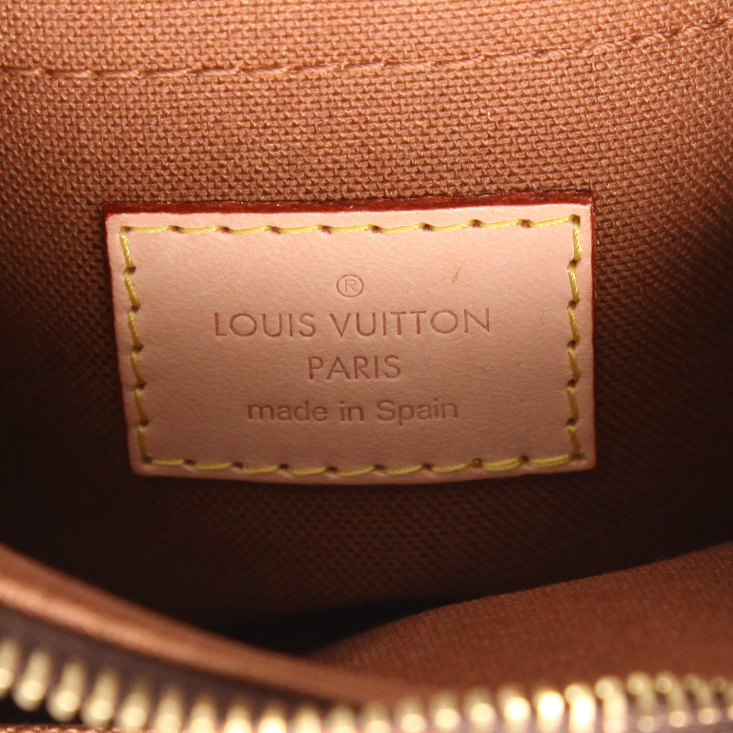 Borsa a tracolla Louis Vuitton  Odeon in tela monogram marrone e pelle naturale - Detail D2