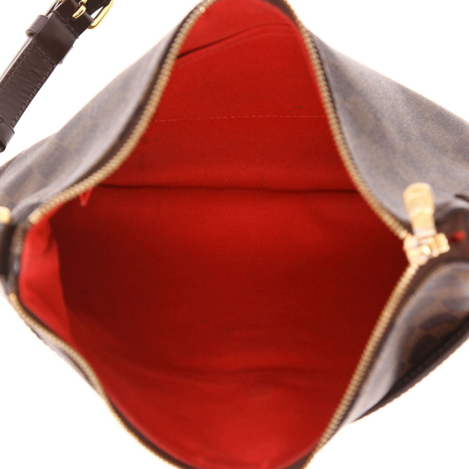 Bolso bandolera Louis Vuitton  Bloomsbury en lona a cuadros ébano y cuero esmaltado marrón - Detail D3
