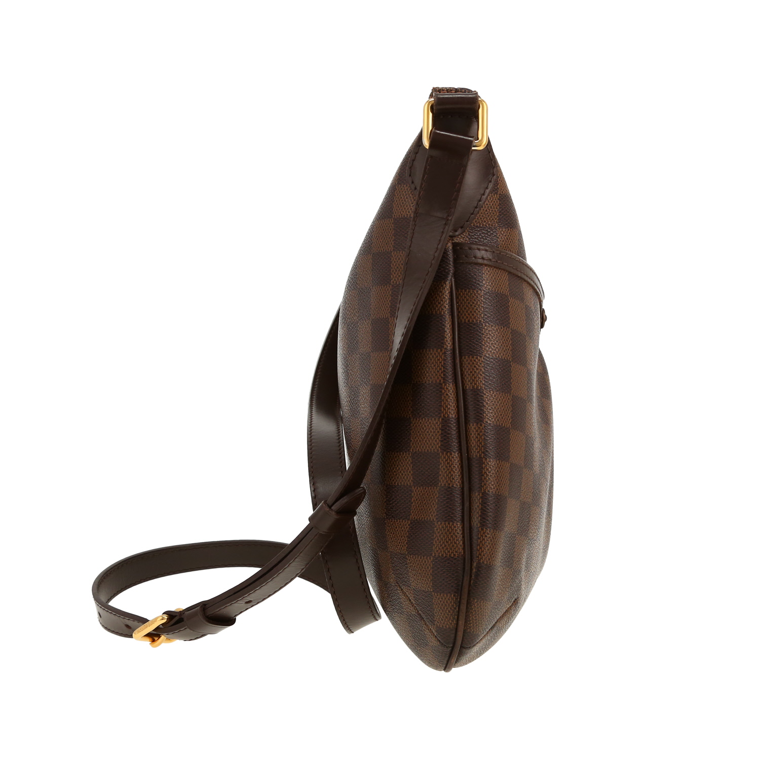 Louis Vuitton  Bloomsbury shoulder bag  in ebene damier canvas  and brown - Detail D5