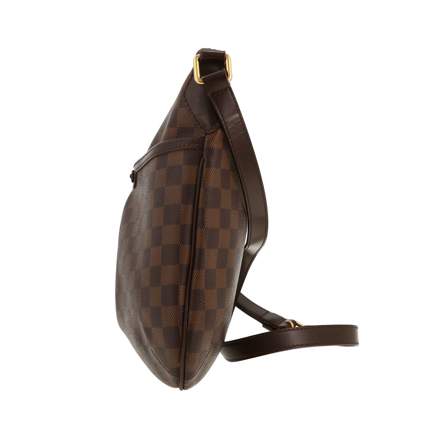 Louis Vuitton  Bloomsbury shoulder bag  in ebene damier canvas  and brown - Detail D9