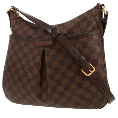 Bolso bandolera Louis Vuitton  Bloomsbury en lona a cuadros ébano y cuero esmaltado marrón