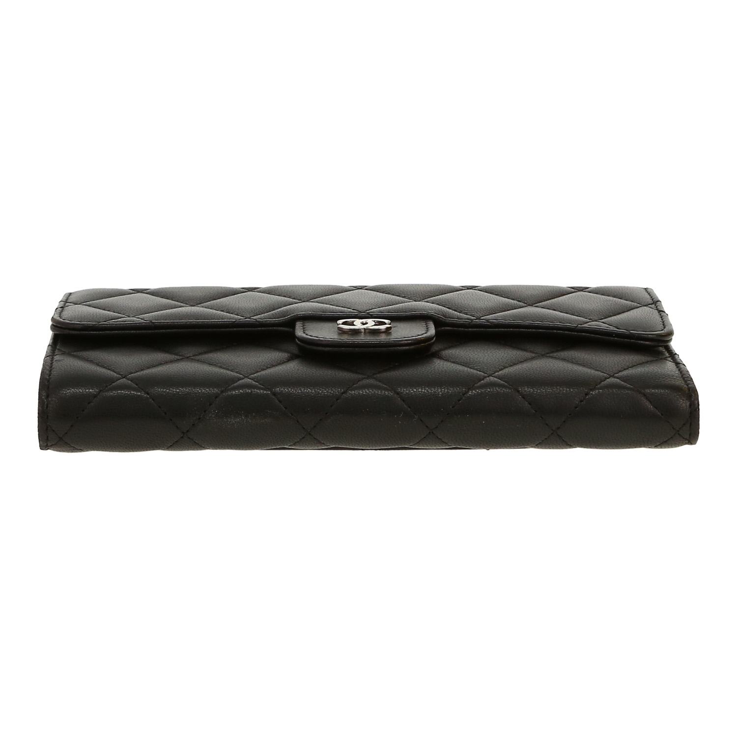 Portefeuille Chanel  Classic Wallet en cuir matelassé noir - Detail D1
