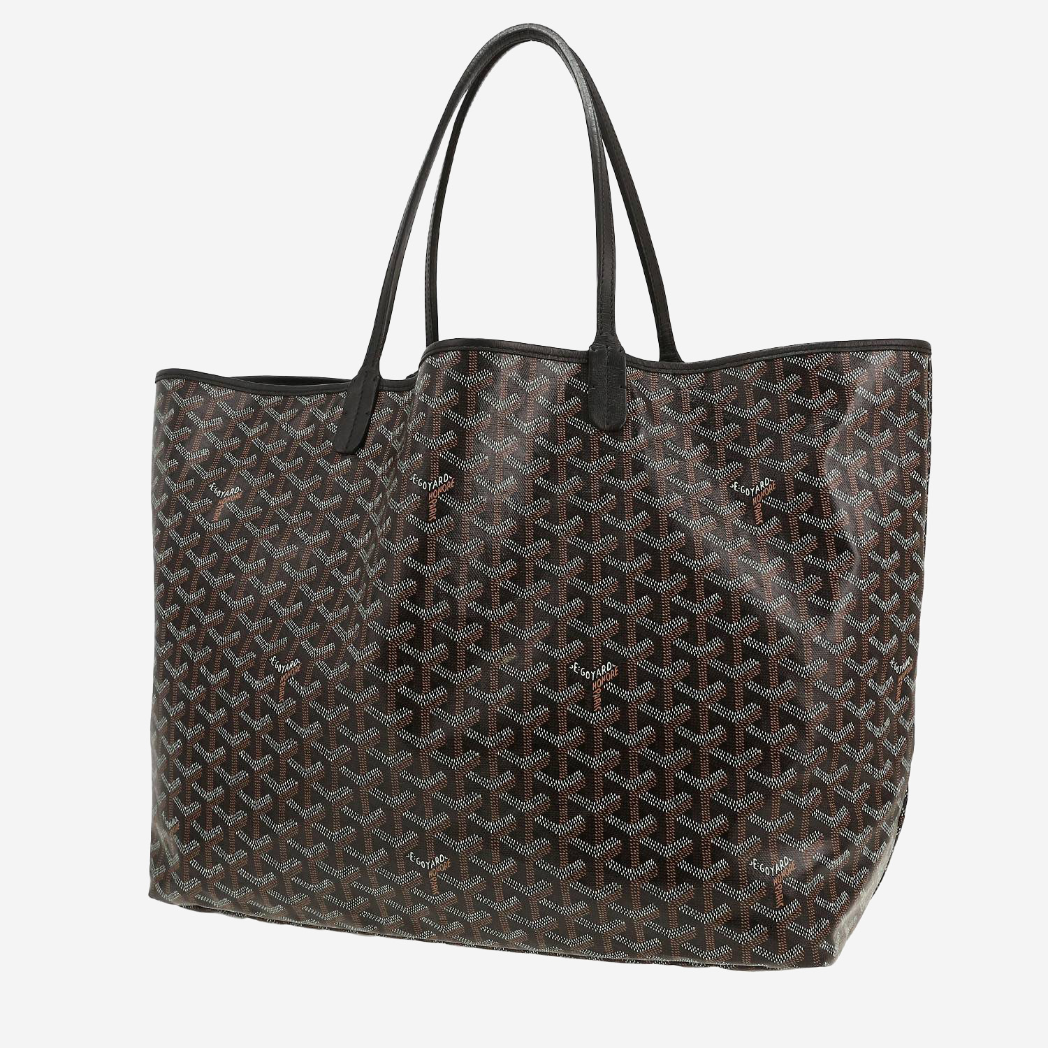 Goyard Saint-Louis shopping bag in black Goyard canvas and black leather