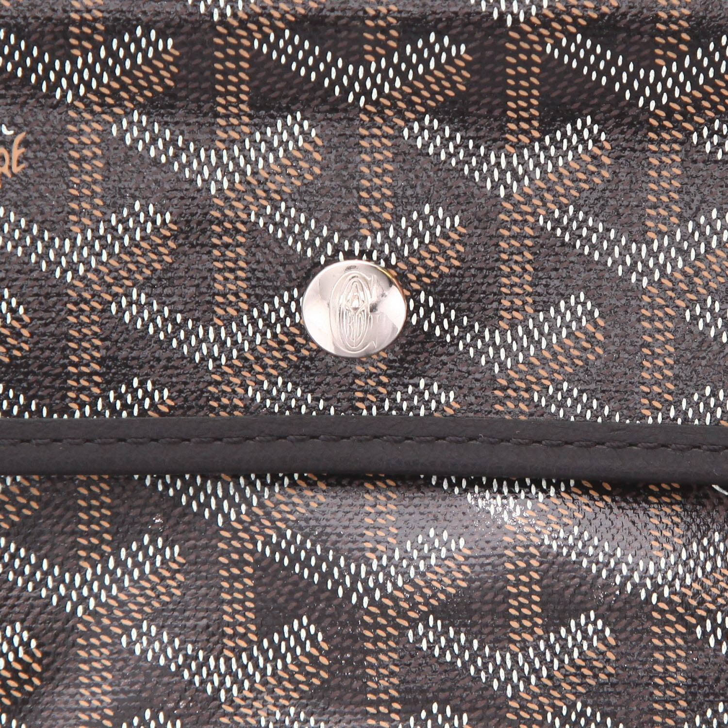 Goyard  Saint-Louis shopping bag  in black Goyard canvas  and black leather - Detail D2
