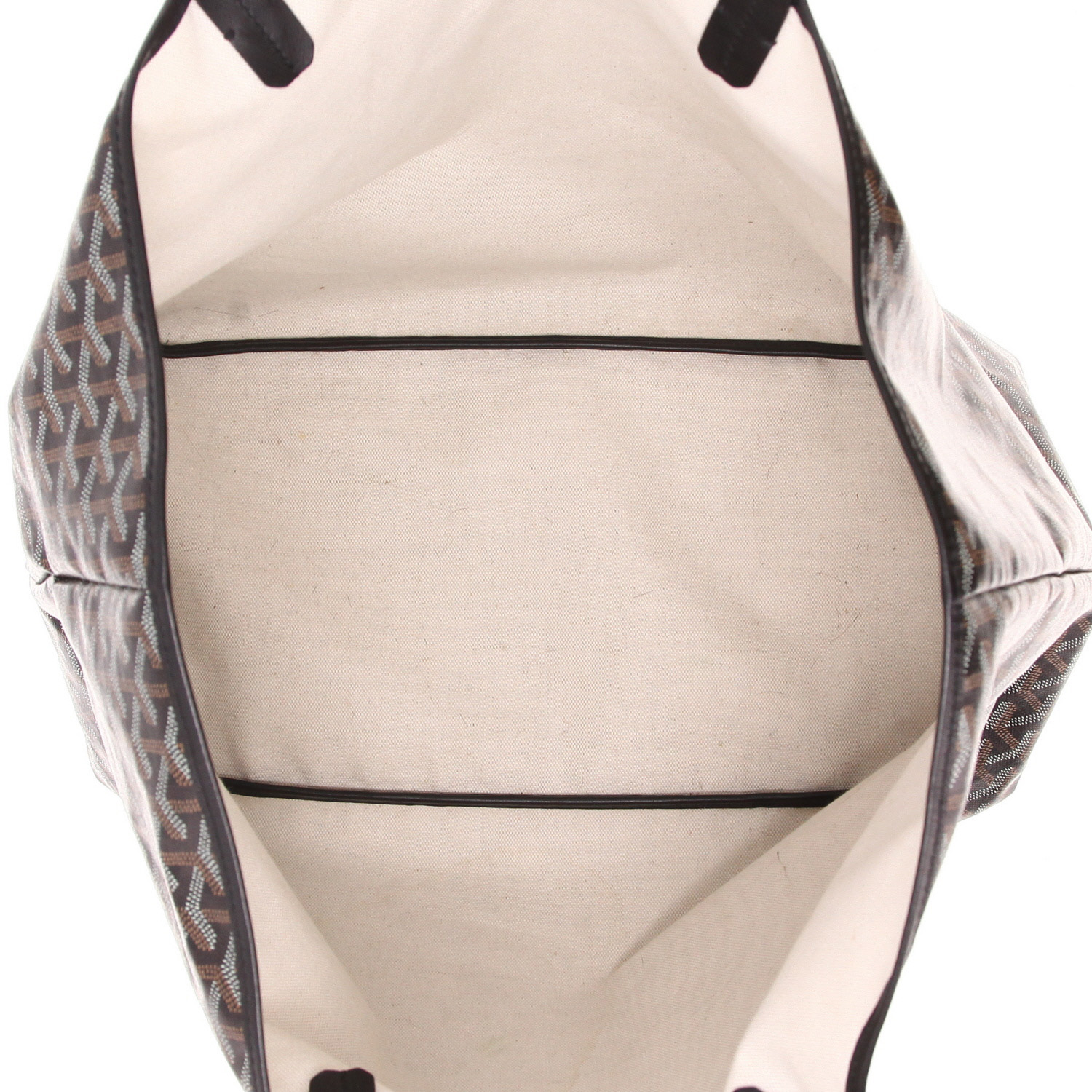 Sac cabas Goyard  Saint-Louis en toile Goyardine noire et cuir noir - Detail D3