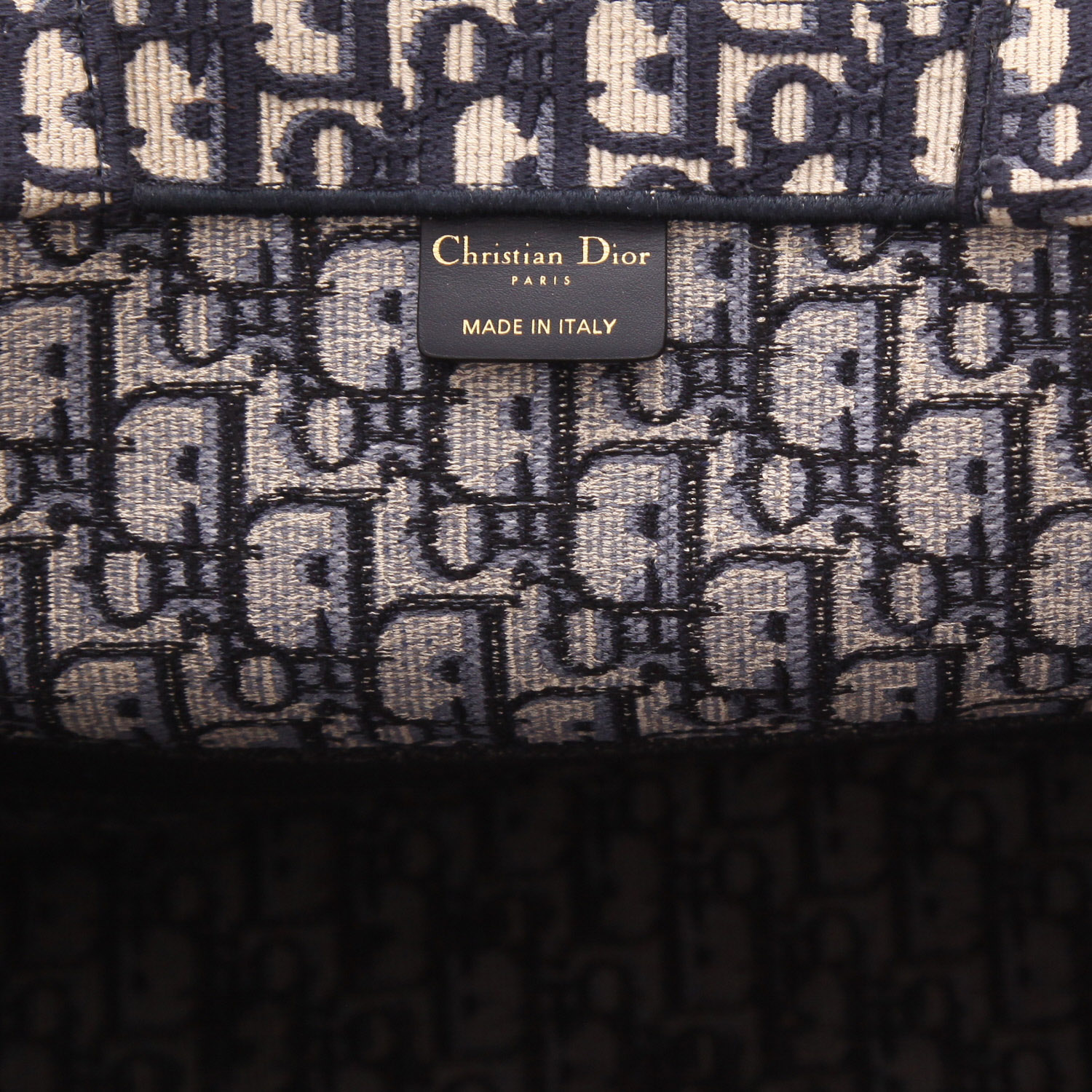 Bolso Cabás Dior  Book Tote en lona Monogram Oblique azul y beige - Detail D2