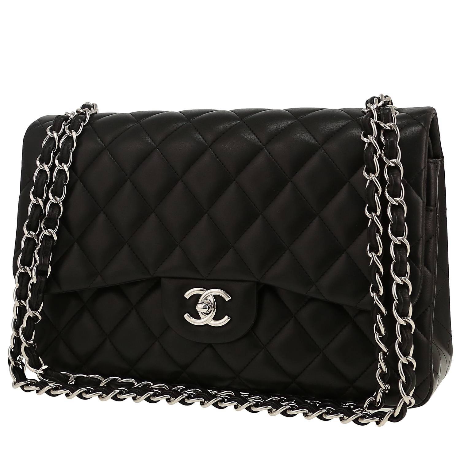 Bolso bandolera Chanel  Timeless Jumbo en cuero acolchado negro