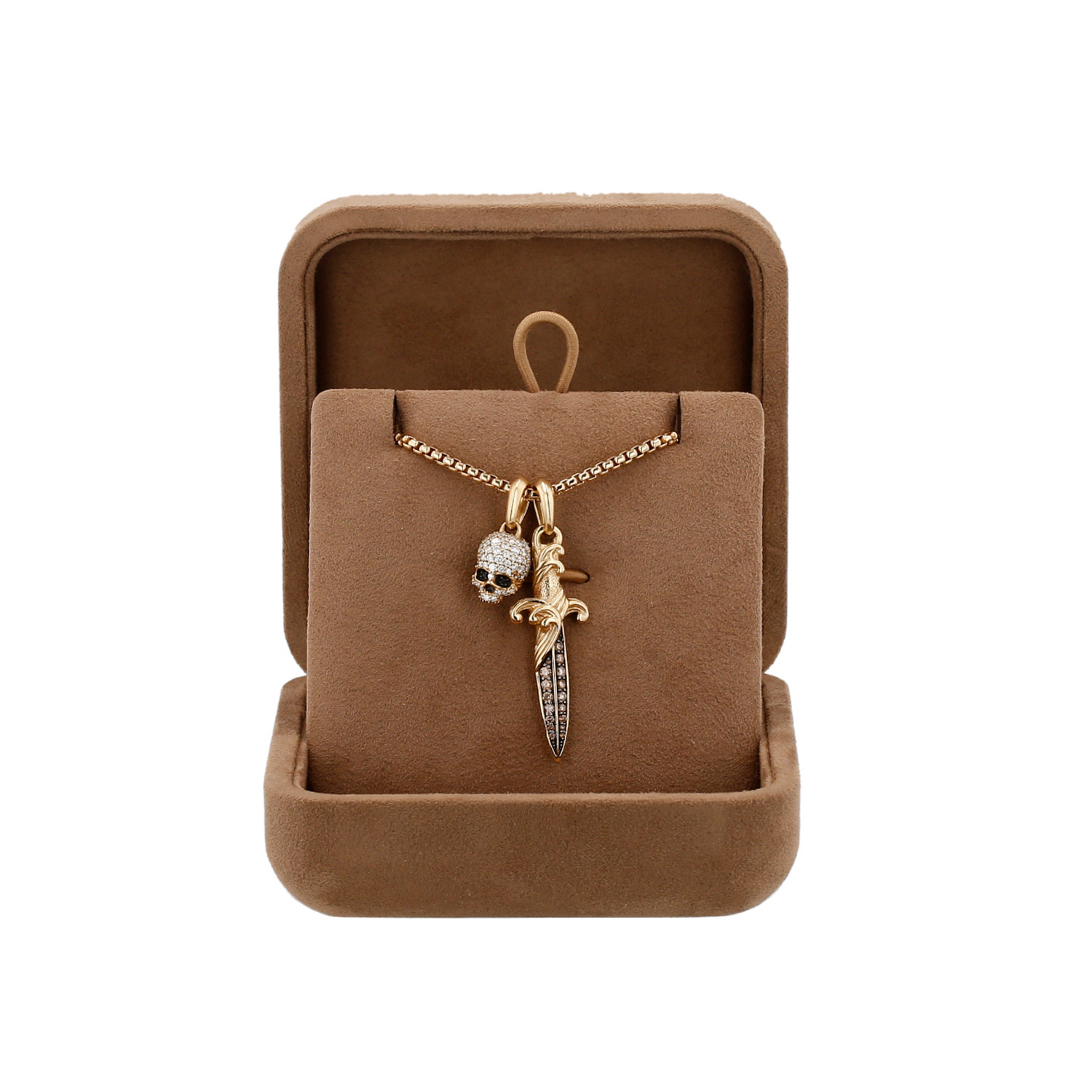 Collana David Yurman  in oro giallo, diamanti e diamanti brown - Detail D2