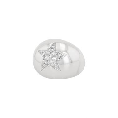 Bague boule Chanel Comète Géode en or blanc et diamants