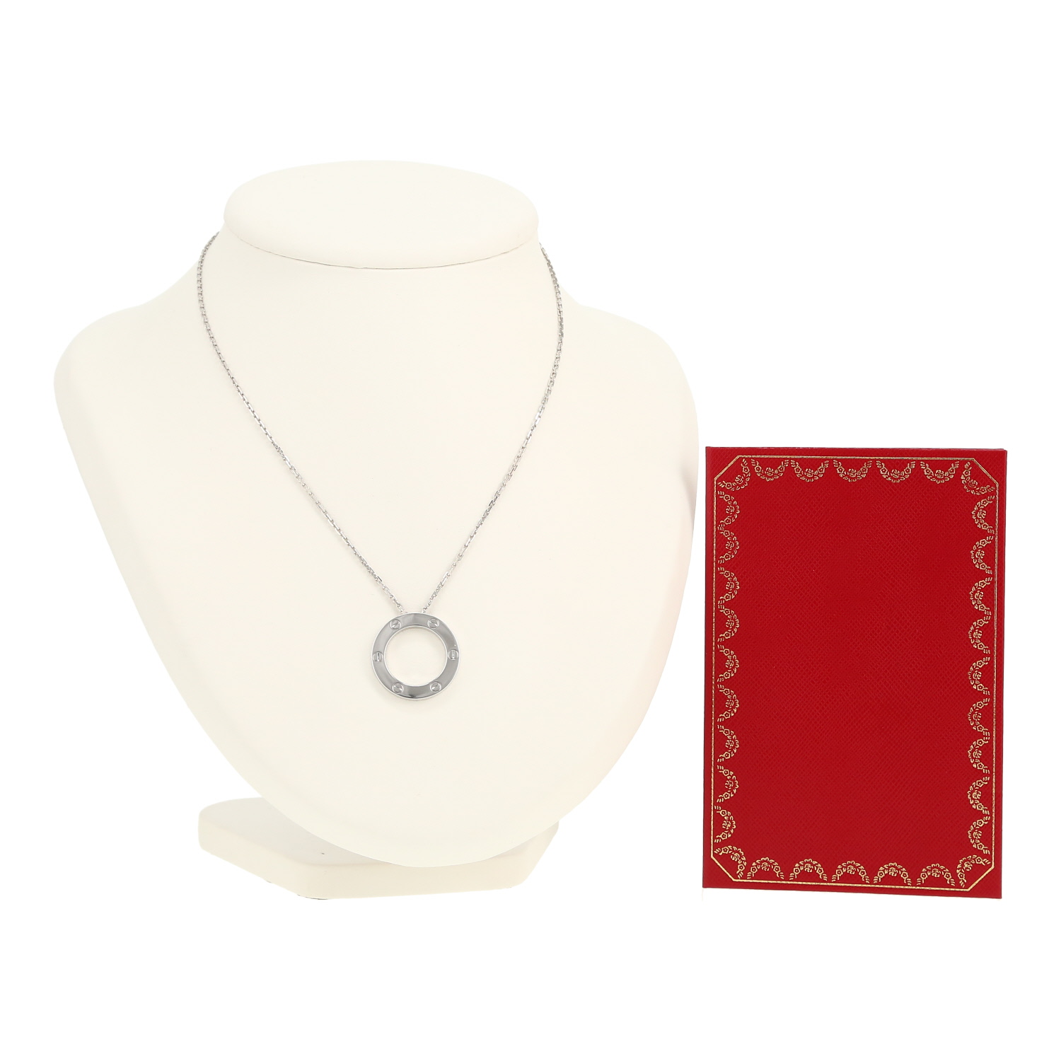 Pendentif Cartier Love en or blanc - Detail D2