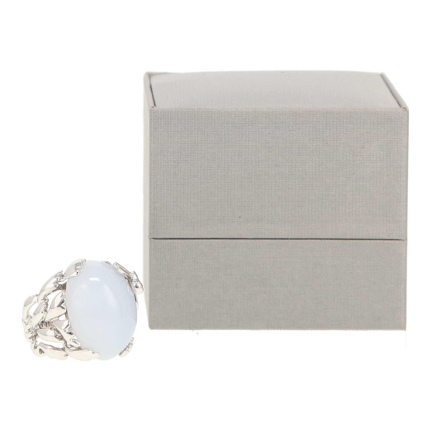 Anello Dior Gourmande in oro bianco, calcedonio e diamanti - Detail D2