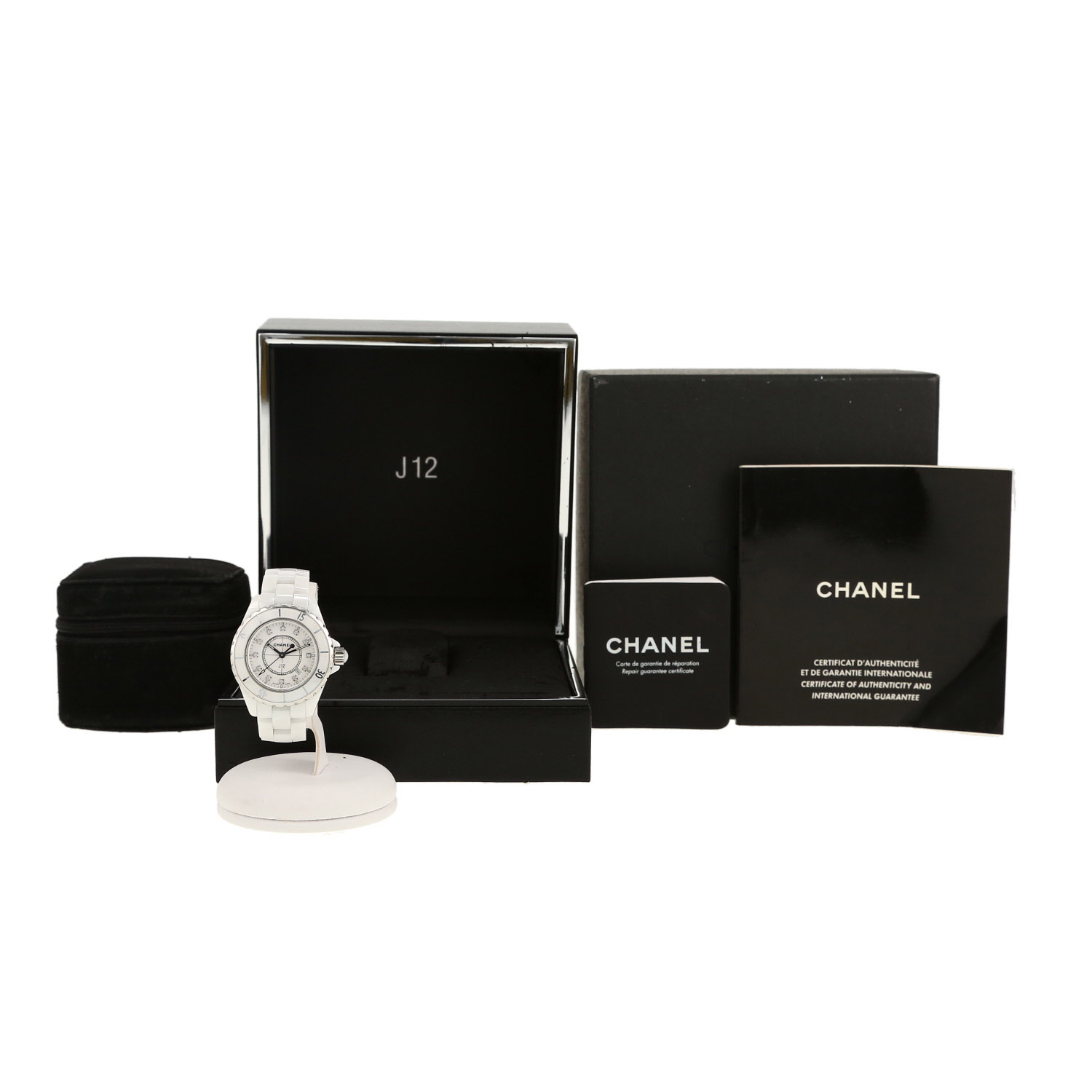 Reloj Chanel J12 Joaillerie de cerámica blanca y acero Ref: Chanel - H1628  Circa 2010 - Detail D2