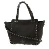 Borsa Valentino Garavani  Rockstud modello piccolo  in pelle martellata nera - 00pp thumbnail