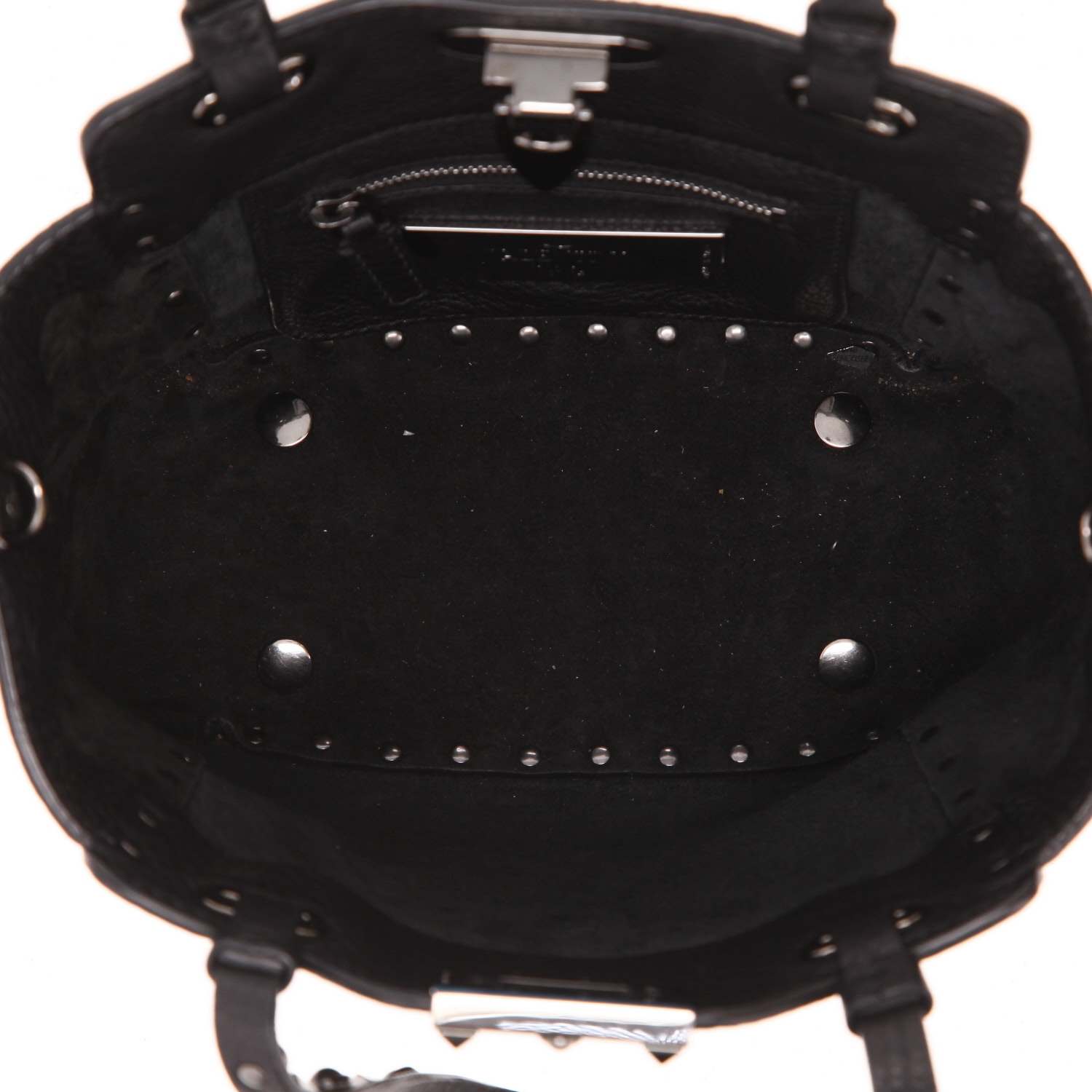 Sac à main Valentino Garavani  Rockstud petit modèle  en cuir grainé noir - Detail D3