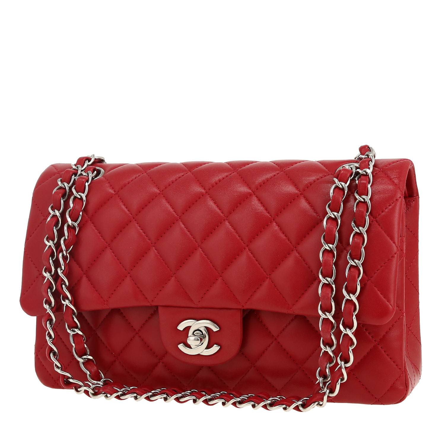Bolso de mano Chanel  Timeless Classic en cuero acolchado rojo